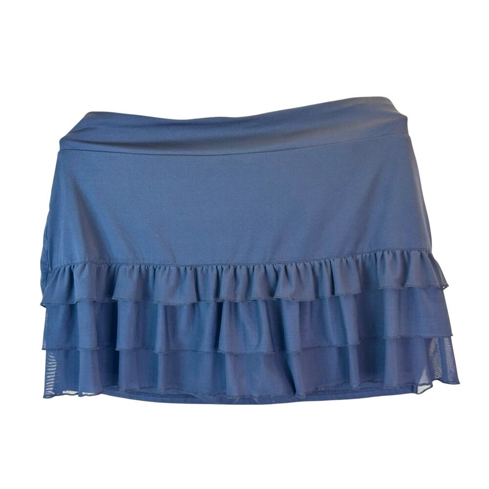 FILA Women's Tennis Ruffled Tier Navy Blue Skort Golf Skirt Shorts Size Large